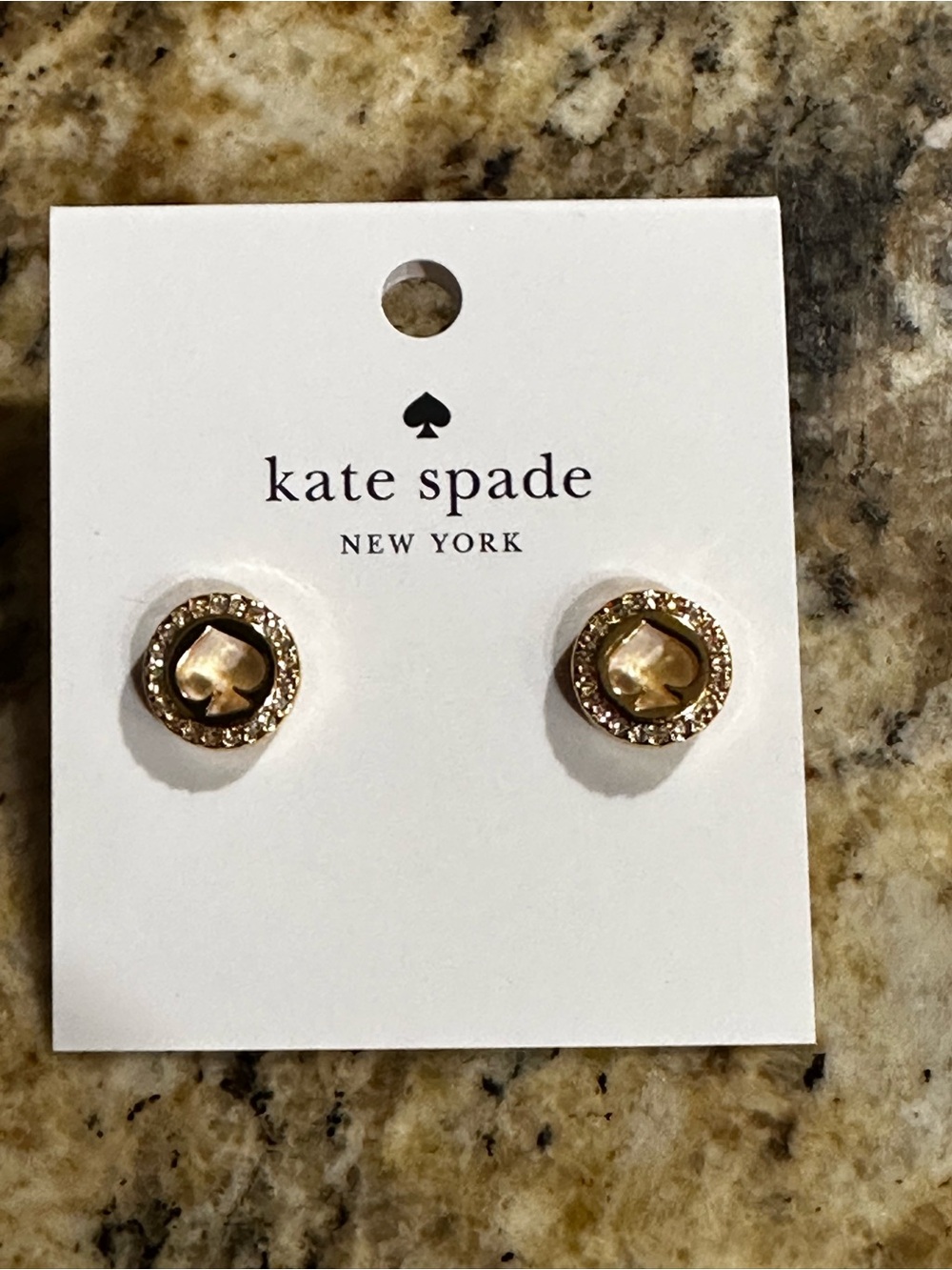 kate spade gold-tone crystal halo stud earrings